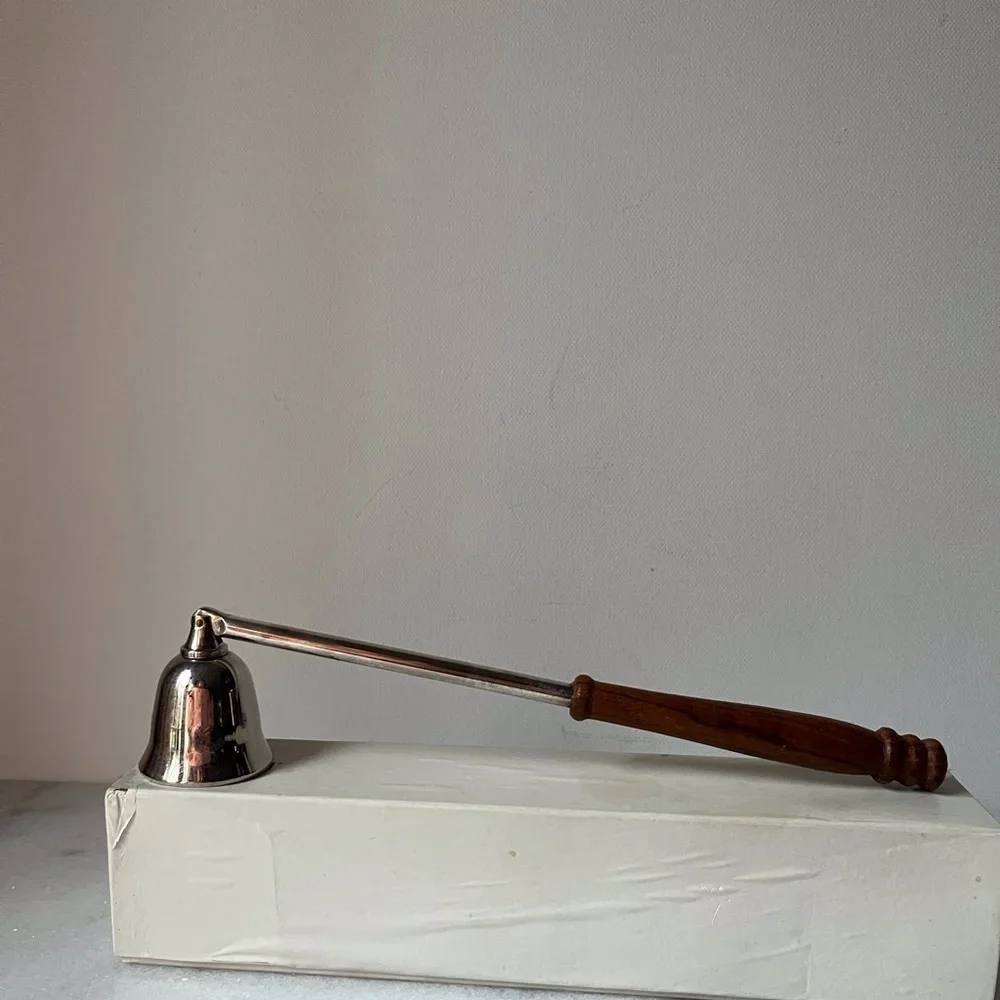 International Silver Co. Silverplated Wooden Handled Candle Snuffer